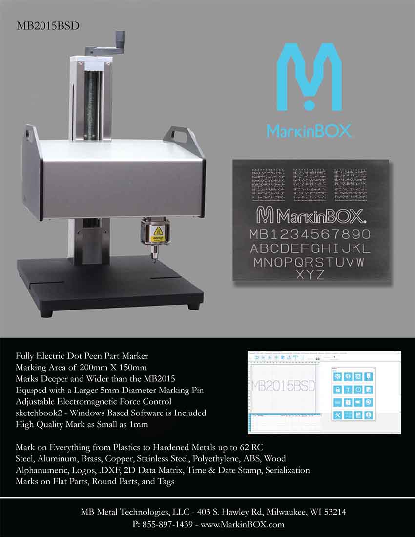 MB2015 BSD Pin Marker – MB Metal Technologies